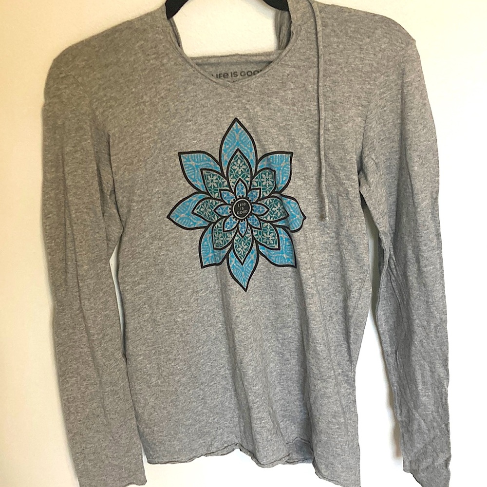 Cute long sleeve top with hood